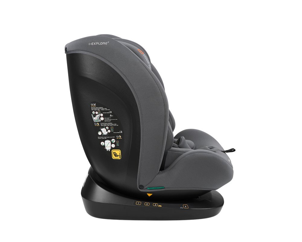 KikkaBoo Scaun auto copii i-Explore 2 i-SIZE Grey 40-150 cmtetiera reglabila in 14 pozitii inaltimespatar reglabilperna reductor inclusahusa detasabilacenturi de siguranta cu pernute pentru umeri