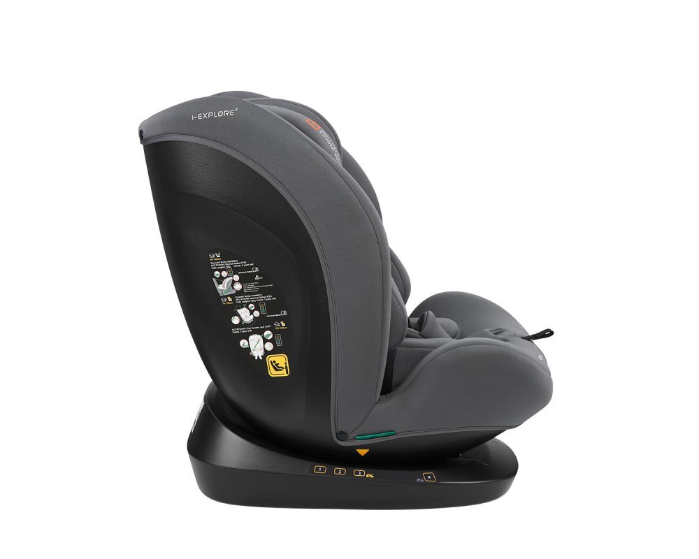 KikkaBoo Scaun auto copii i-Explore 2 i-SIZE Grey 40-150 cmtetiera reglabila in 14 pozitii inaltimespatar reglabilperna reductor inclusahusa detasabilacenturi de siguranta cu pernute pentru umeri