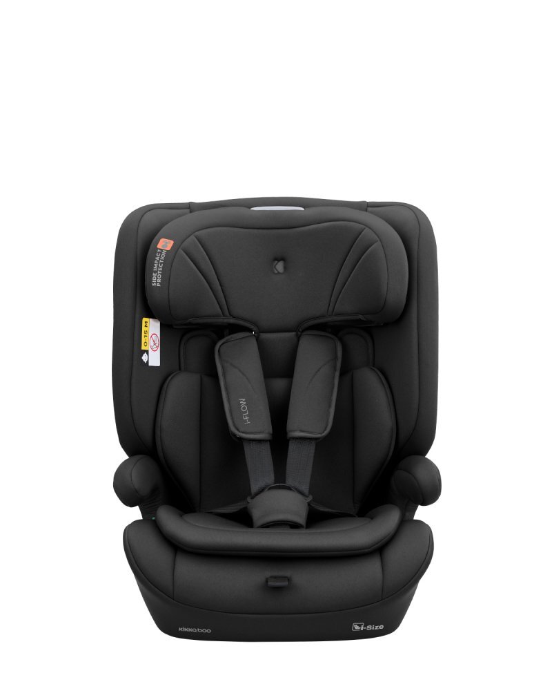 KikkaBoo Scaun auto copii i-Flow i-SIZE Black 76-150 cmspatar reglabil in 2 pozitiitetiera reglabila 12 pozitiisalteluta reductor inclusacenturi de siguranta cu protectii moicertificat R129