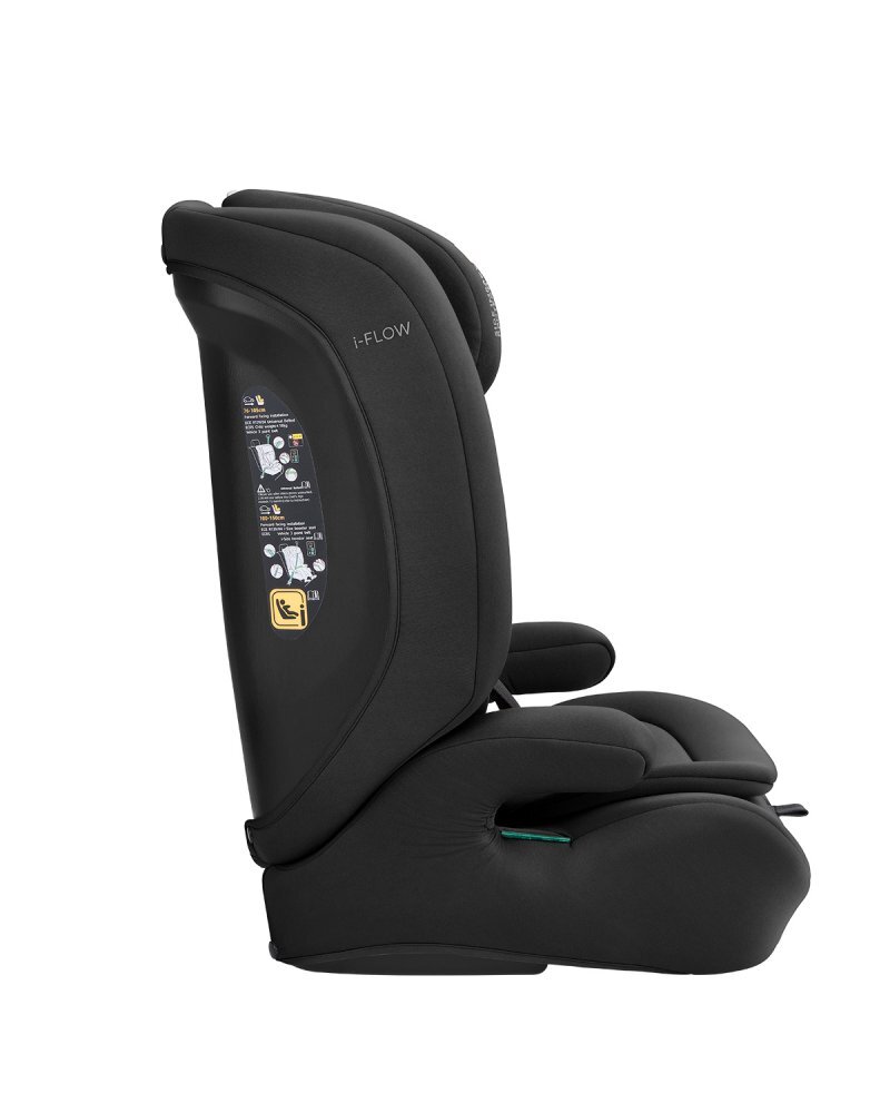 KikkaBoo Scaun auto copii i-Flow i-SIZE Black 76-150 cmspatar reglabil in 2 pozitiitetiera reglabila 12 pozitiisalteluta reductor inclusacenturi de siguranta cu protectii moicertificat R129