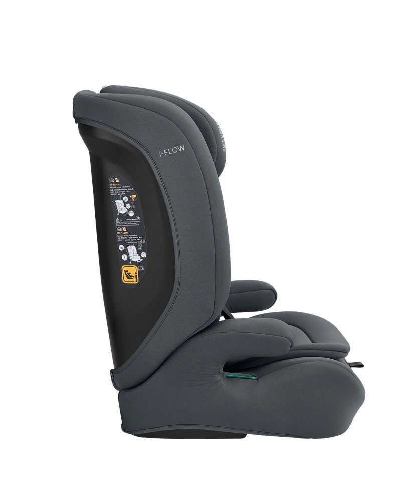 KikkaBoo Scaun auto copii i-Flow i-SIZE Grey 76-150 cmspatar reglabil in 2 pozitiitetiera reglabila 12 pozitiisalteluta reductor inclusacenturi de siguranta cu protectii moicertificat R129