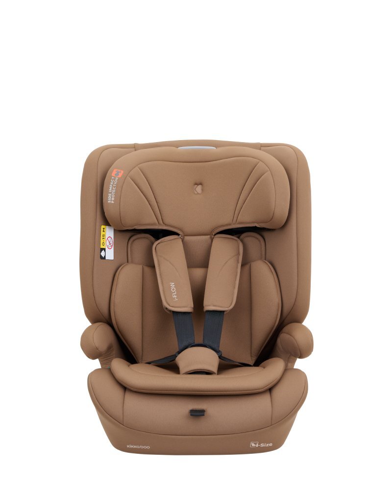 KikkaBoo Scaun auto copii i-Flow i-SIZE Mocha 76-150 cmspatar reglabil in 2 pozitiitetiera reglabila 12 pozitiisalteluta reductor inclusacenturi de siguranta cu protectii moicertificat R129