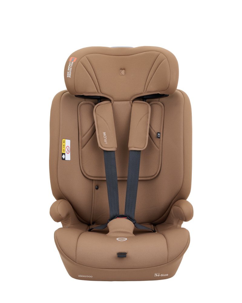 KikkaBoo Scaun auto copii i-Flow i-SIZE Mocha 76-150 cmspatar reglabil in 2 pozitiitetiera reglabila 12 pozitiisalteluta reductor inclusacenturi de siguranta cu protectii moicertificat R129