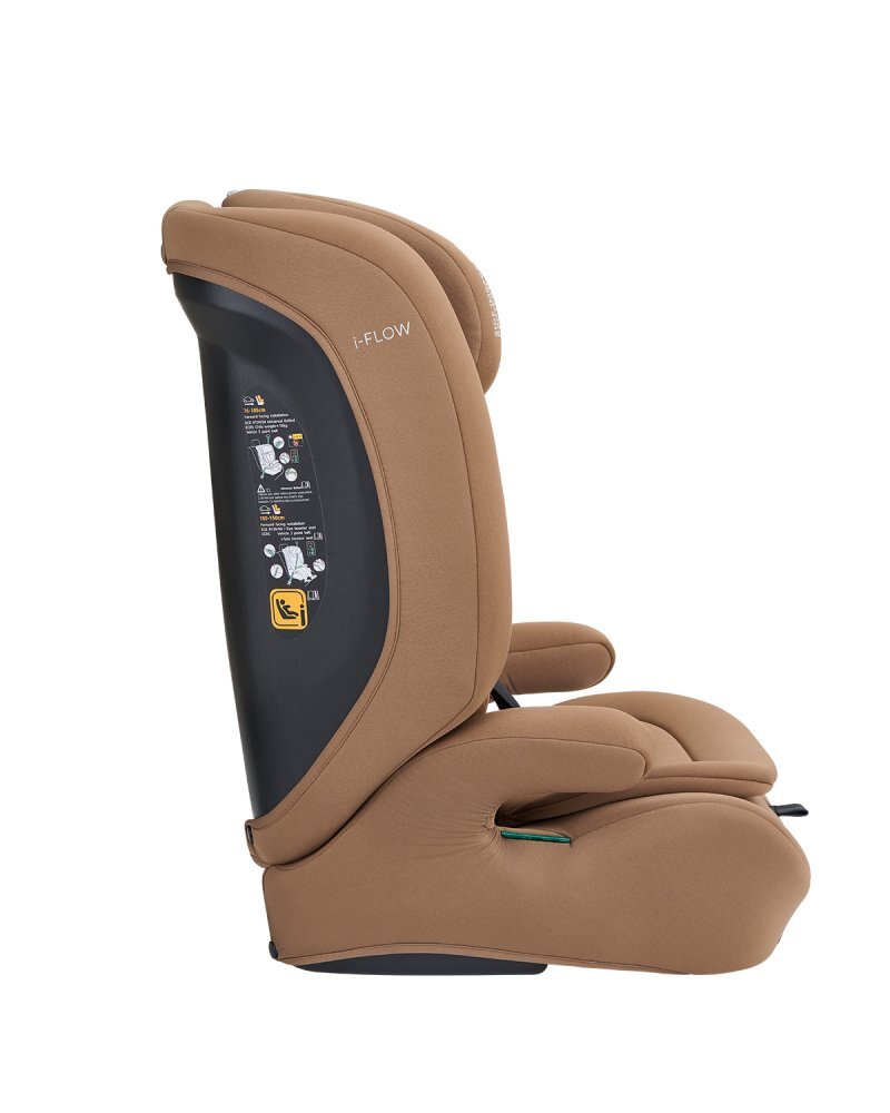 KikkaBoo Scaun auto copii i-Flow i-SIZE Mocha 76-150 cmspatar reglabil in 2 pozitiitetiera reglabila 12 pozitiisalteluta reductor inclusacenturi de siguranta cu protectii moicertificat R129