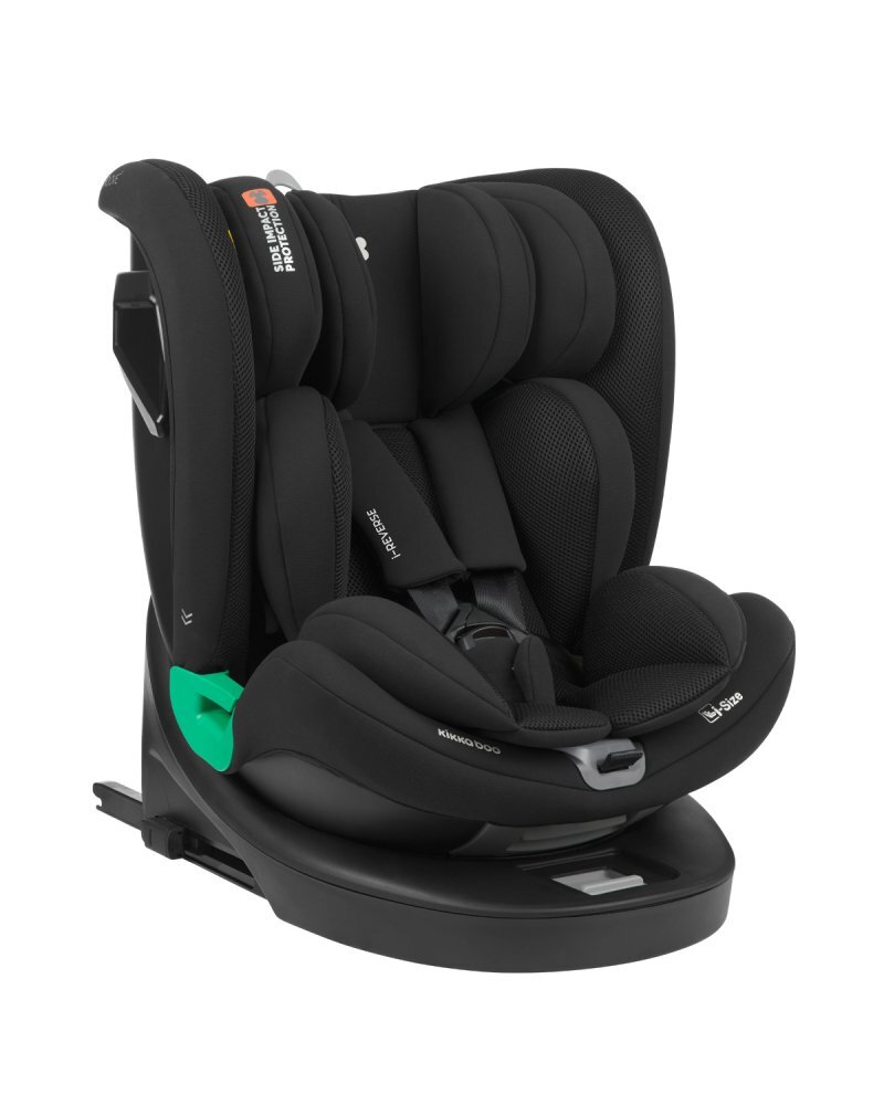 KikkaBoo Scaun auto copii i-Reverse i-SIZE Black 40-150 cm cu isofixsezut rotativSPStop tethertetiera cu spuma memorie si inaltime reglabilareductor