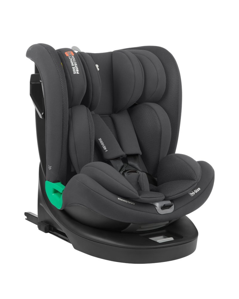 KikkaBoo Scaun auto copii i-Reverse i-SIZE Dark Grey 40-150 cm cu isofixsezut rotativSPStop tethertetiera cu spuma memorie si inaltime reglabilareductor