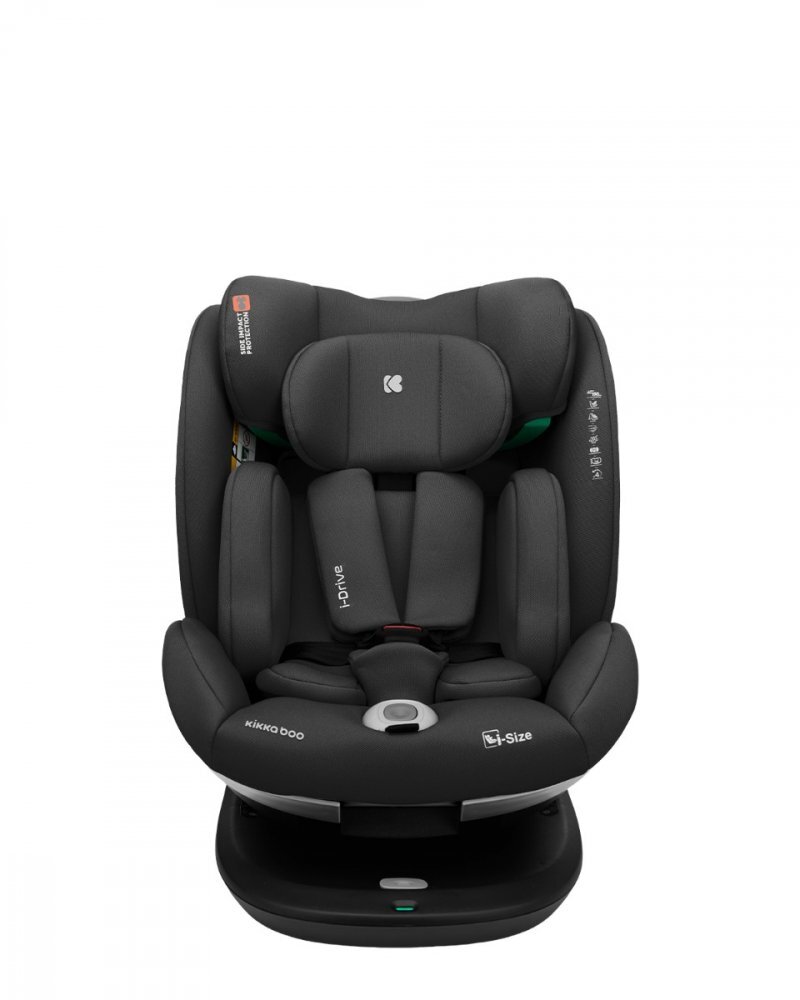 KikkaBoo Scaun auto copii i-Size R129 I-Drive Black 40-150 cmrear facing pana la 105cmsezut rotativfixare cu IsofixSPS9 nivele reglare tetierapernuta reductor