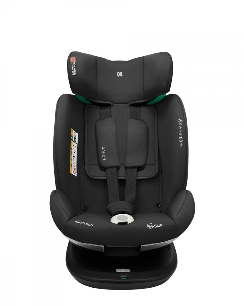 KikkaBoo Scaun auto copii i-Size R129 I-Drive Black 40-150 cmrear facing pana la 105cmsezut rotativfixare cu IsofixSPS9 nivele reglare tetierapernuta reductor