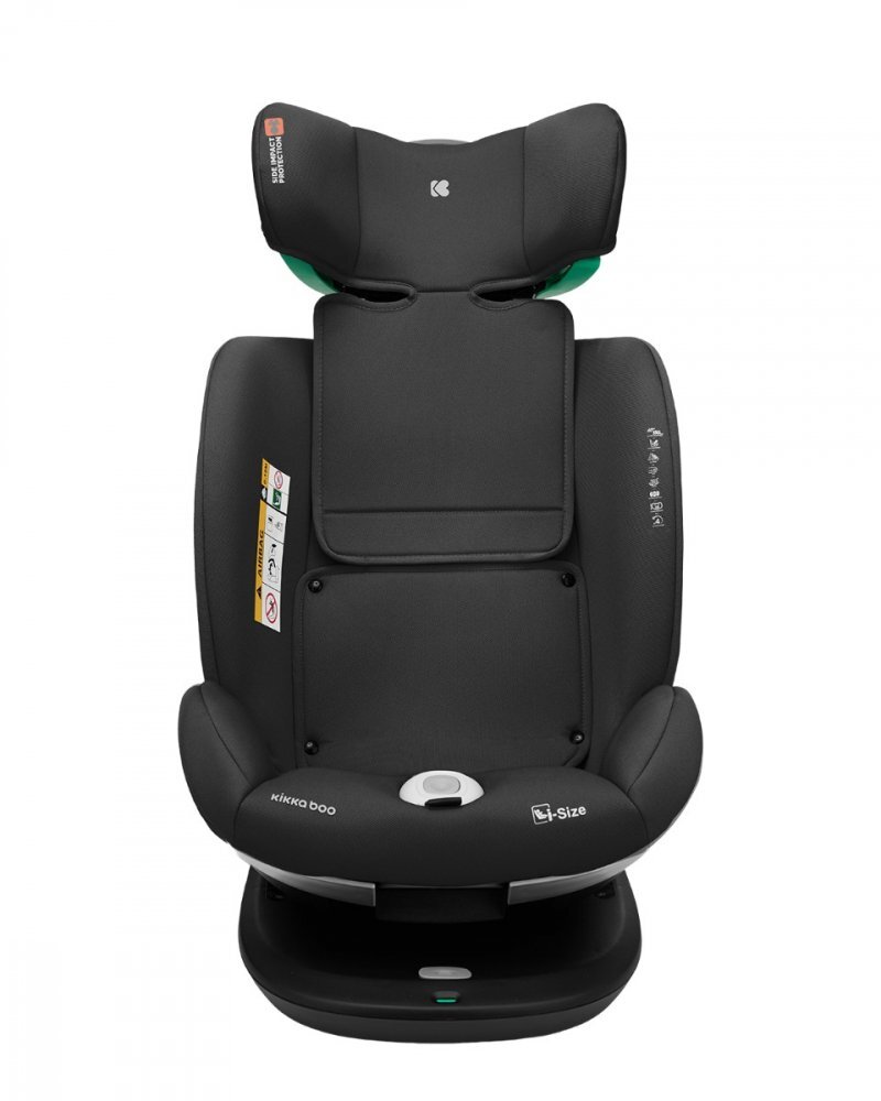 KikkaBoo Scaun auto copii i-Size R129 I-Drive Black 40-150 cmrear facing pana la 105cmsezut rotativfixare cu IsofixSPS9 nivele reglare tetierapernuta reductor
