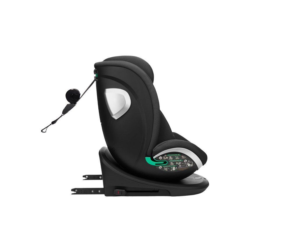 KikkaBoo Scaun auto copii i-Size R129 I-Drive Black 40-150 cmrear facing pana la 105cmsezut rotativfixare cu IsofixSPS9 nivele reglare tetierapernuta reductor