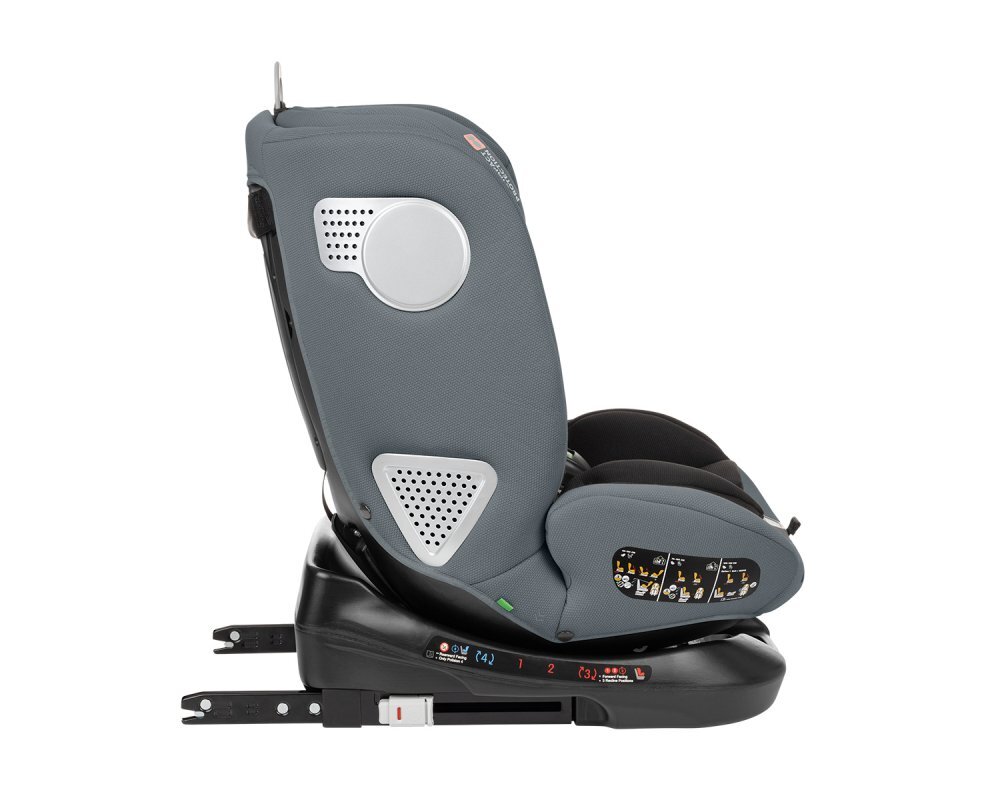 KikkaBoo Scaun auto cu isofix 40-150 cm i-Moove i-SIZE Dark Greysezut rotativancora Top TetherSPS-protectie impact lateraltetiera reglabila in 13 pozitiitetiera cu spuma de memoriesalteluta reductor inclusa
