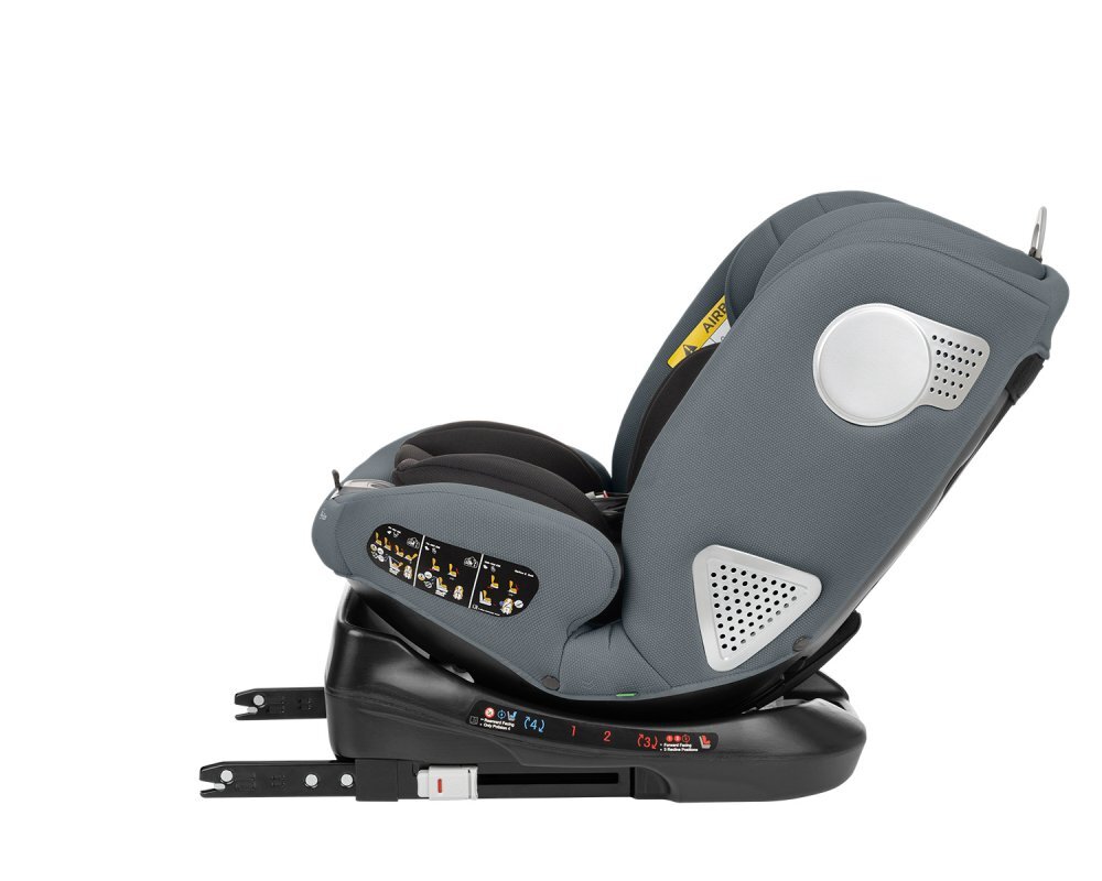 KikkaBoo Scaun auto cu isofix 40-150 cm i-Moove i-SIZE Dark Greysezut rotativancora Top TetherSPS-protectie impact lateraltetiera reglabila in 13 pozitiitetiera cu spuma de memoriesalteluta reductor inclusa