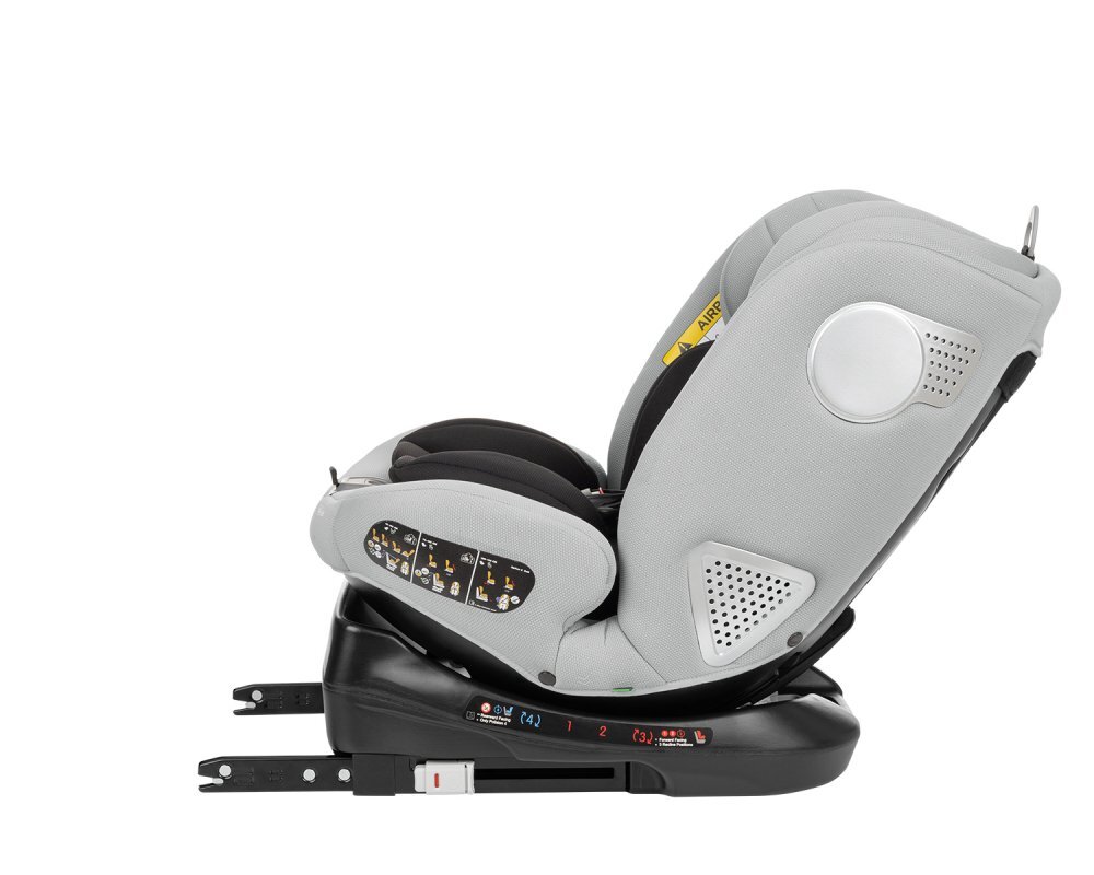 KikkaBoo Scaun auto cu isofix 40-150 cm i-Moove i-SIZE Light Greysezut rotativancora Top TetherSPS-protectie impact lateraltetiera reglabila in 13 pozitiitetiera cu spuma de memoriesalteluta reductor inclusa