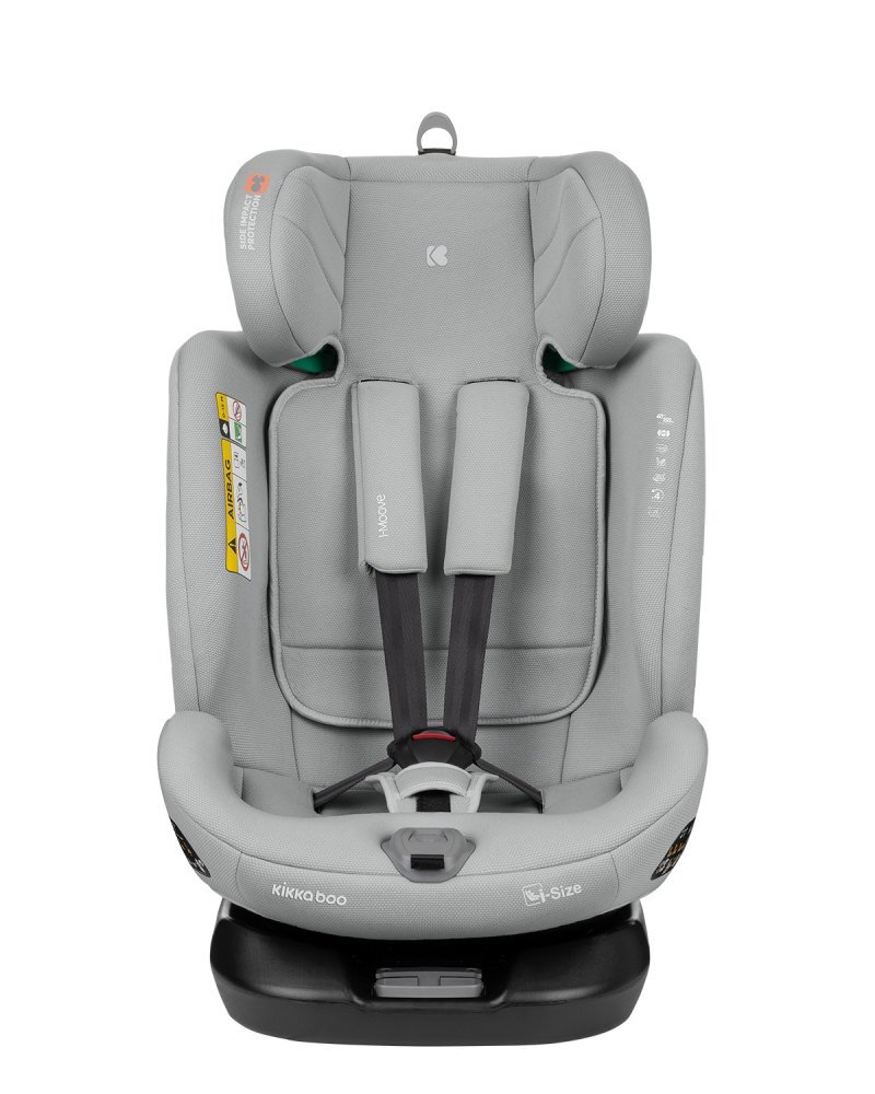 KikkaBoo Scaun auto cu isofix 40-150 cm i-Moove i-SIZE Light Greysezut rotativancora Top TetherSPS-protectie impact lateraltetiera reglabila in 13 pozitiitetiera cu spuma de memoriesalteluta reductor inclusa