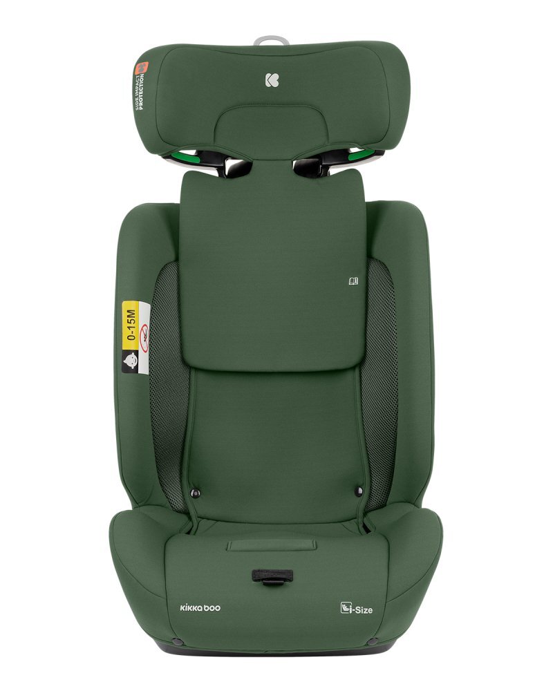 KikkaBoo Scaun auto cu isofix 76-150 cm i-Flit i-SIZE Army Greenconectori Isofix telescopicitetiera reglabila in 12 pozitiiperna reductorghidaj multi centuraSPS-sistem de protectie lateralatop tetherspatar reglabil