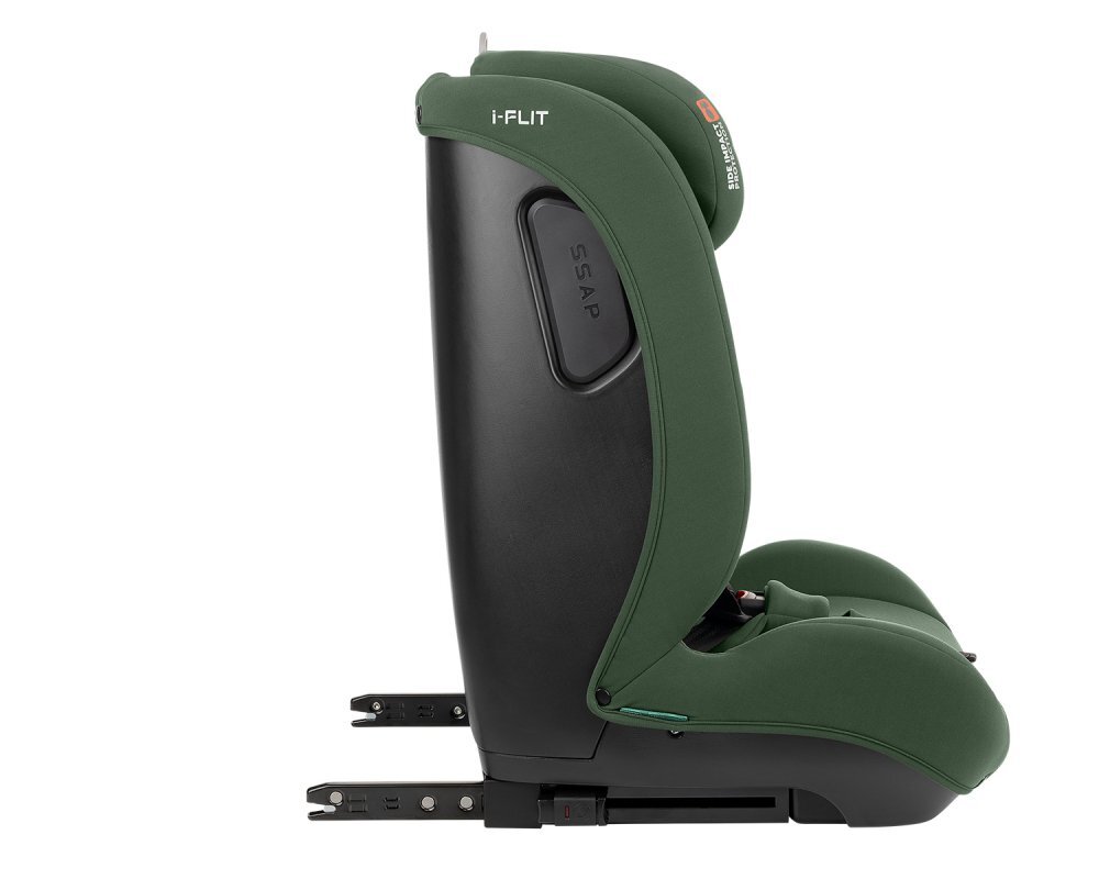 KikkaBoo Scaun auto cu isofix 76-150 cm i-Flit i-SIZE Army Greenconectori Isofix telescopicitetiera reglabila in 12 pozitiiperna reductorghidaj multi centuraSPS-sistem de protectie lateralatop tetherspatar reglabil