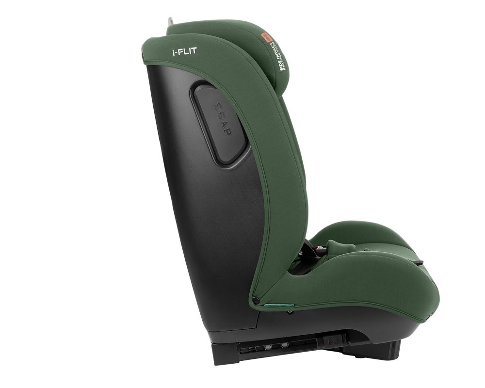 KikkaBoo Scaun auto cu isofix 76-150 cm i-Flit i-SIZE Army Greenconectori Isofix telescopicitetiera reglabila in 12 pozitiiperna reductorghidaj multi centuraSPS-sistem de protectie lateralatop tetherspatar reglabil