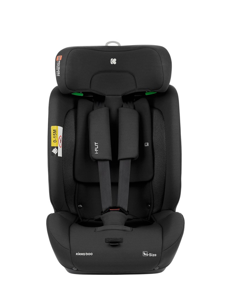 KikkaBoo Scaun auto cu isofix 76-150 cm i-Flit i-SIZE Blackconectori isofix telescopicitetiera reglabila in 12 pozitiiperna reductorghidaj multi centuraSPS-sistem de protectie lateralatop tetherspatar reglabil
