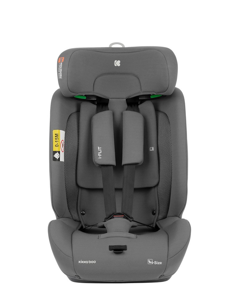 KikkaBoo Scaun auto cu isofix 76-150 cm i-Flit i-SIZE Light Greyconectori isofix telescopicitetiera reglabila in 12 pozitiiperna reductorghidaj multi centuraSPS-sistem de protectie lateralatop tetherspatar reglabil