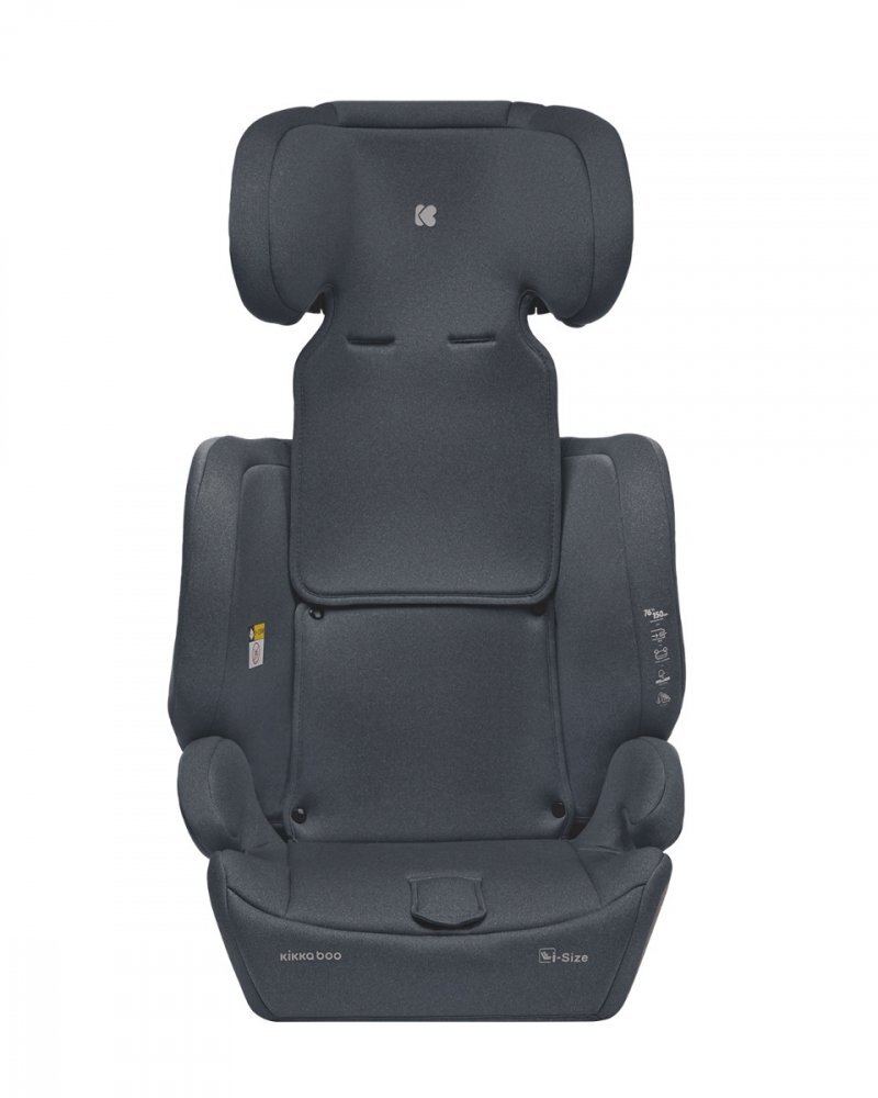 KikkaBoo Scaun auto cu isofix i-Bronn i-SIZE Gri 76-150 cmomologat R129conectori isofix telescopici cu sistem verificare instalaretetiera reglabila in 5 pozitiiperna reductor moaleghidaj multi centurahusa detasabila