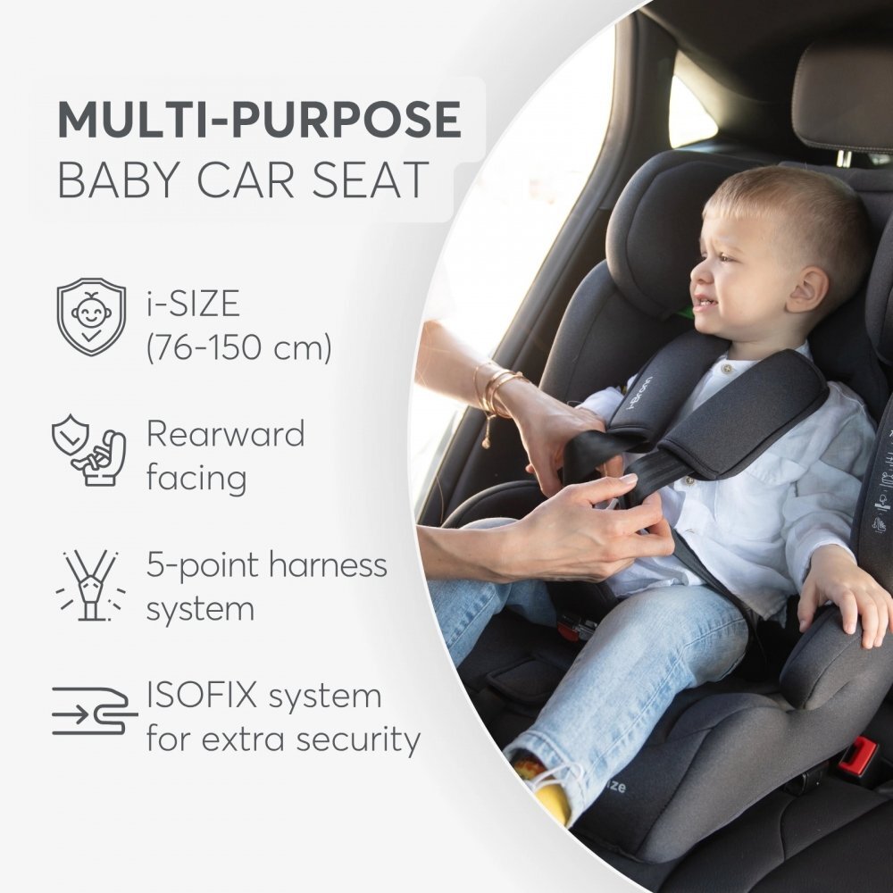 KikkaBoo Scaun auto cu isofix i-Bronn i-SIZE Gri 76-150 cmomologat R129conectori isofix telescopici cu sistem verificare instalaretetiera reglabila in 5 pozitiiperna reductor moaleghidaj multi centurahusa detasabila
