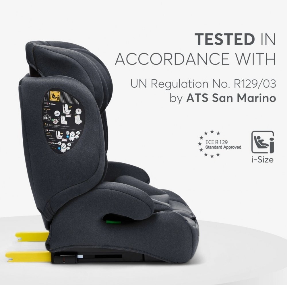 KikkaBoo Scaun auto cu isofix i-Bronn i-SIZE Mint 76-150 cmomologat R129conectori isofix telescopici cu sistem verificare instalaretetiera reglabila in 5 pozitiiperna reductor moaleghidaj multi centurahusa detasabila