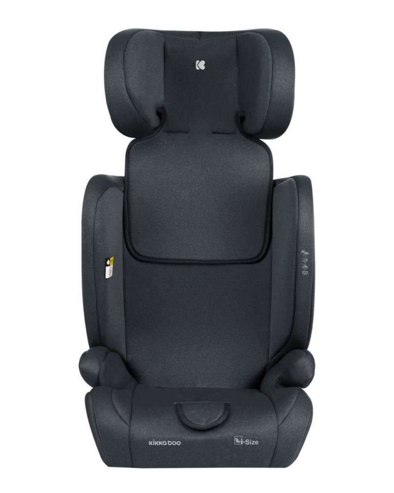KikkaBoo Scaun auto cu ISOFIX i-Cross i-SIZE Dark Grey 76-150 cmtetiera reglabila in 13 pozitii cu spuma de memoriecentura top tetherhusa detasabilaperna reductor