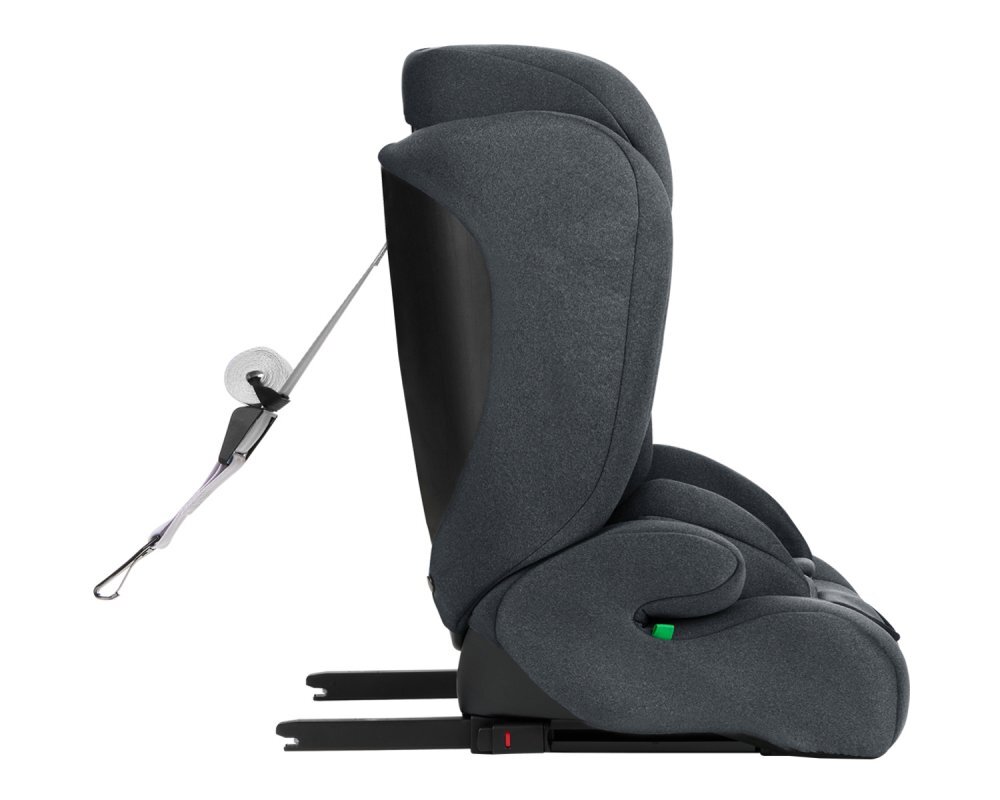 KikkaBoo Scaun auto cu ISOFIX i-Cross i-SIZE Dark Grey 76-150 cmtetiera reglabila in 13 pozitii cu spuma de memoriecentura top tetherhusa detasabilaperna reductor
