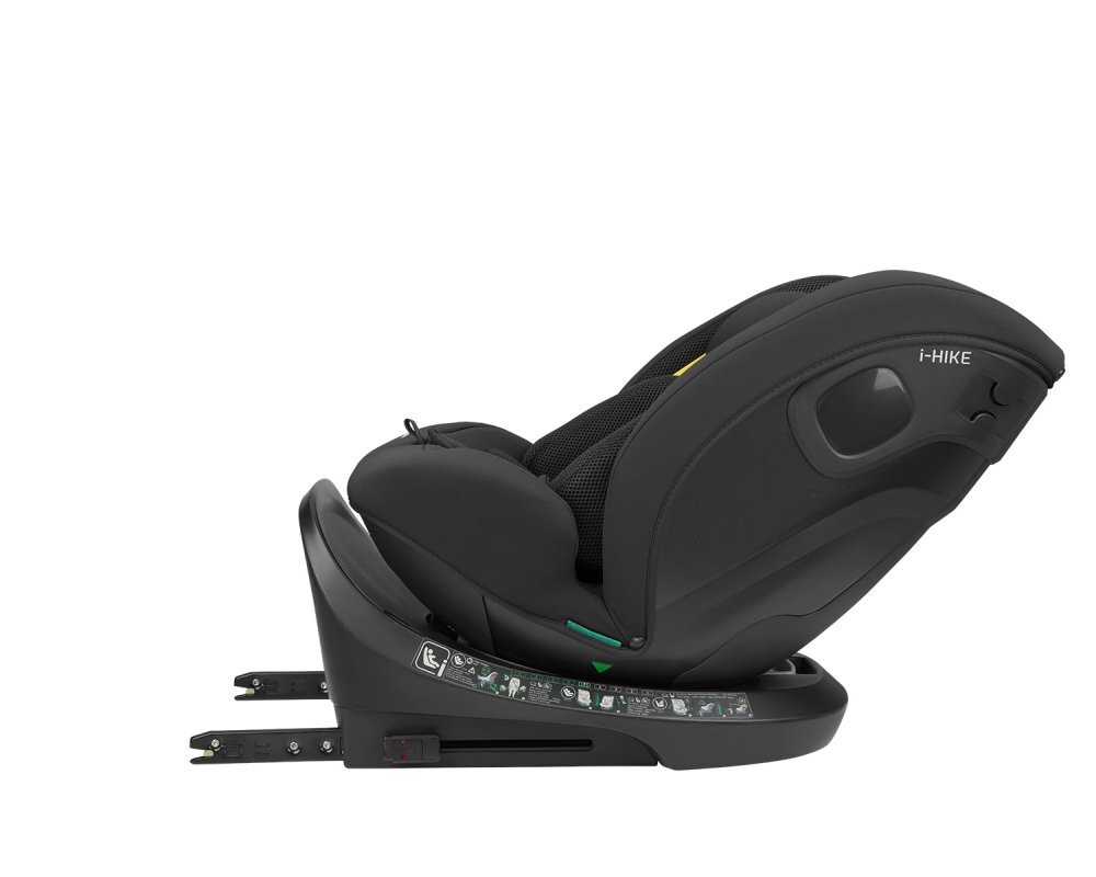 KikkaBoo Scaun auto cu ISOFIX i-Hike Blackcertificat I-Size 40-150cmR129SPS-protectie impact lateraltetiera reglabila 15pozitii cu spuma memoriesezut rotativcentura top tether5 pozitii inclinare spatarreductor