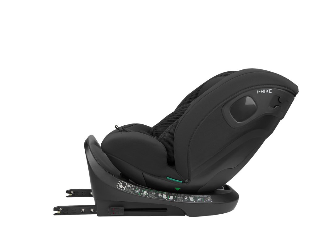 KikkaBoo Scaun auto cu ISOFIX i-Hike Blackcertificat I-Size 40-150cmR129SPS-protectie impact lateraltetiera reglabila 15pozitii cu spuma memoriesezut rotativcentura top tether5 pozitii inclinare spatarreductor