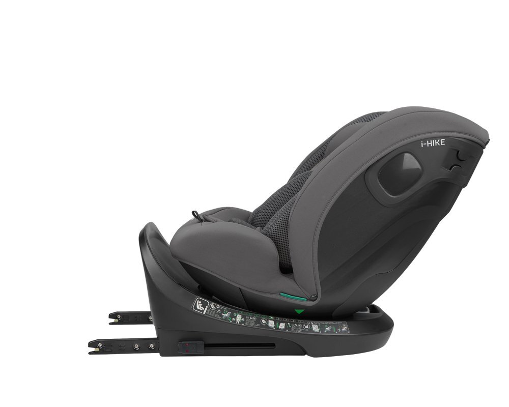 KikkaBoo Scaun auto cu ISOFIX i-Hike DarkGreycertificat I-Size 40-150cmR129SPS-protectie impact lateraltetiera reglabila 15pozitii cu spuma memoriesezut rotativcentura top tether5 pozitii inclinare spatarreductor