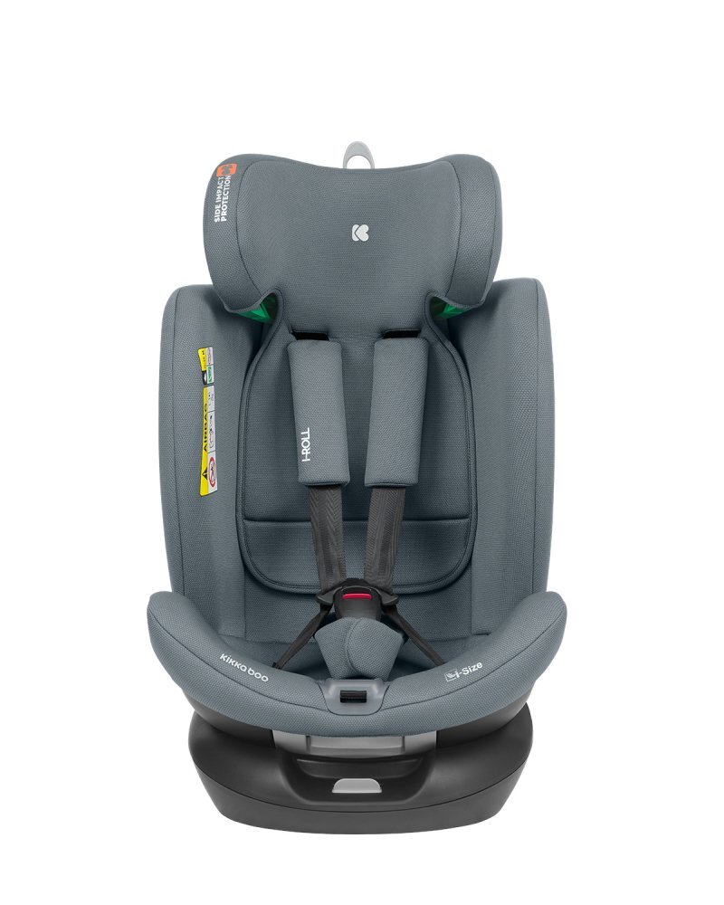 KikkaBoo Scaun auto cu isofix I-Roll I-SIZE Dark Grey 40-150 cmomologat R129SPS-protectie impact lateralbara de recultop teethersezut rotativspatar reglabiltetiera reglabila 24 pozitii cu spuma memorieperna reductor