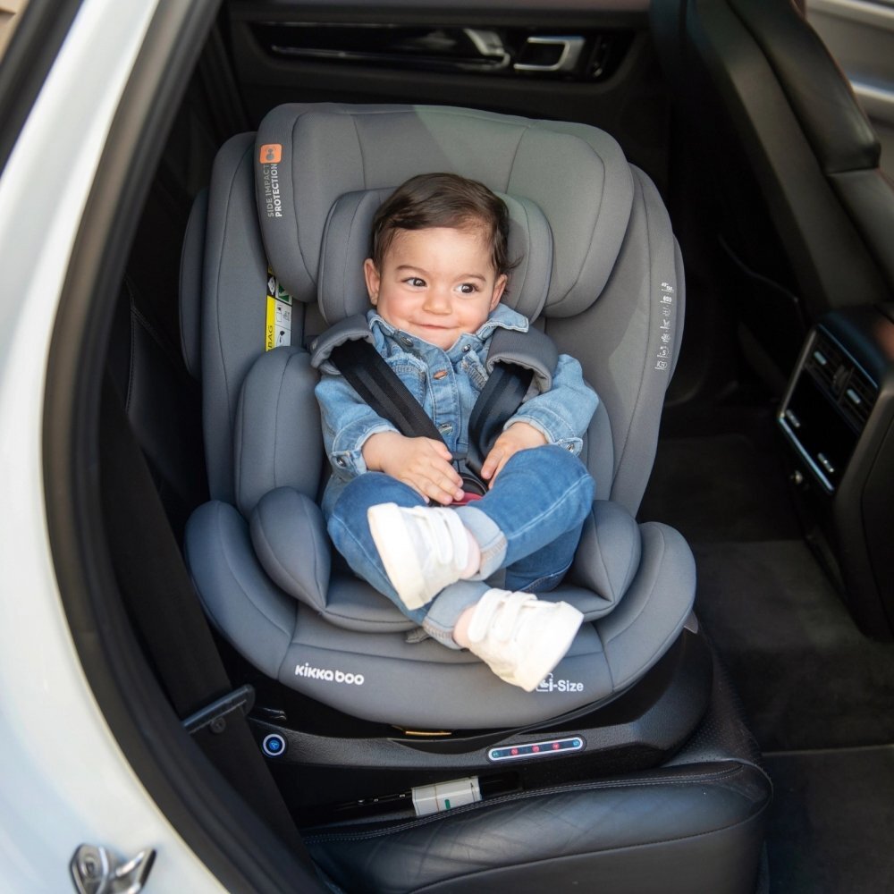 KikkaBoo Scaun auto cu isofix I-Roll I-SIZE Dark Grey 40-150 cmomologat R129SPS-protectie impact lateralbara de recultop teethersezut rotativspatar reglabiltetiera reglabila 24 pozitii cu spuma memorieperna reductor