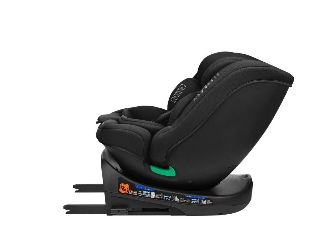 KikkaBoo Scaun auto cu isofix I-Round I-SIZE Black 40-150 cmomologat R129sezut rotativ4 pozitii de inclinare a spataruluitetiera reglabila in 5 pozitiiperna moalehusa detasabilatetiera cu spuma cu memorie