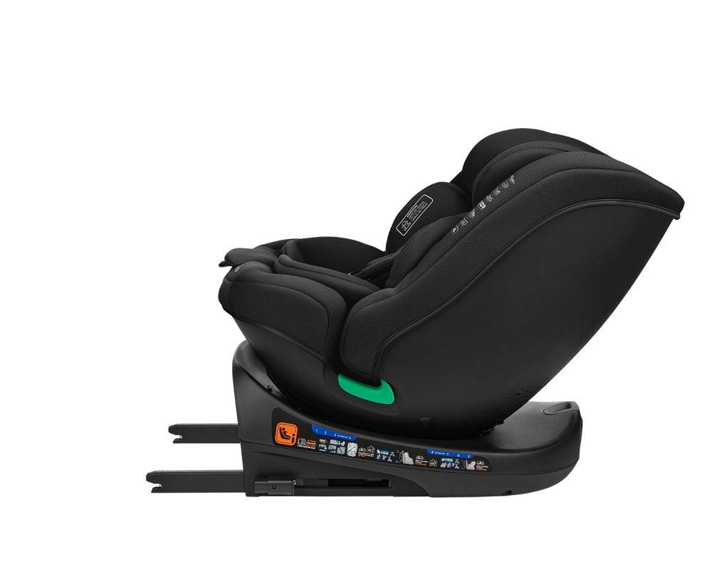 KikkaBoo Scaun auto cu isofix I-Round I-SIZE Black 40-150 cmomologat R129sezut rotativ4 pozitii de inclinare a spataruluitetiera reglabila in 5 pozitiiperna moalehusa detasabilatetiera cu spuma cu memorie