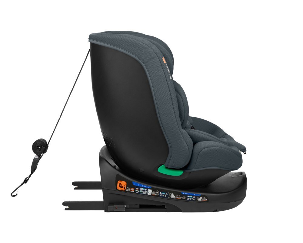 KikkaBoo Scaun auto cu isofix I-Round I-SIZE Dark Grey 40-150 cmomologat R129sezut rotativ4 pozitii de inclinare a spataruluitetiera reglabila in 5 pozitiiperna moalehusa detasabilatetiera cu spuma cu memorie