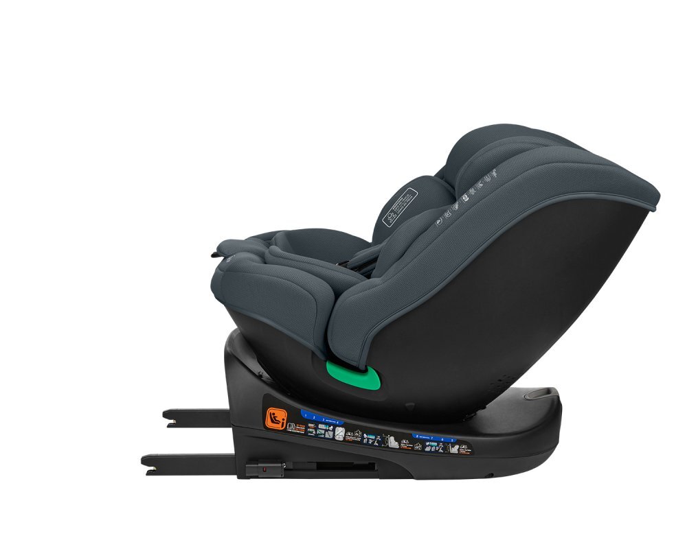 KikkaBoo Scaun auto cu isofix I-Round I-SIZE Dark Grey 40-150 cmomologat R129sezut rotativ4 pozitii de inclinare a spataruluitetiera reglabila in 5 pozitiiperna moalehusa detasabilatetiera cu spuma cu memorie