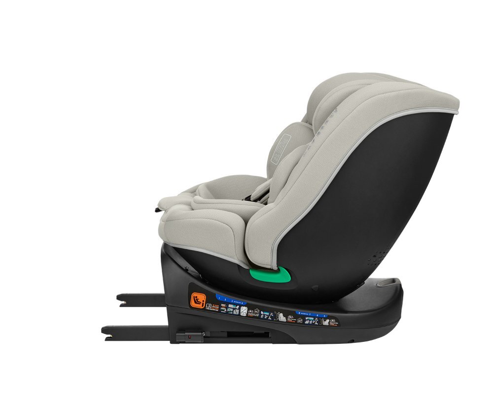 KikkaBoo Scaun auto cu isofix I-Round I-SIZE Light Grey 40-150 cmomologat R129sezut rotativ4 pozitii de inclinare a spataruluitetiera reglabila in 5 pozitiiperna moalehusa detasabilatetiera cu spuma cu memorie