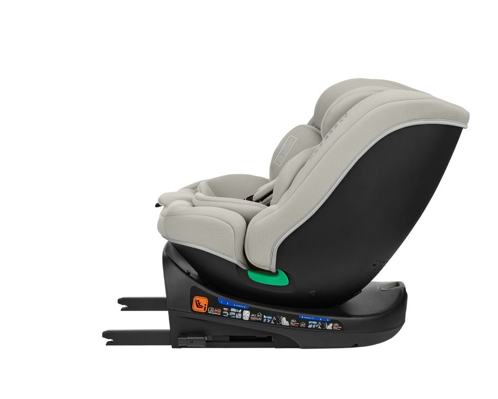 KikkaBoo Scaun auto cu isofix I-Round I-SIZE Light Grey 40-150 cmomologat R129sezut rotativ4 pozitii de inclinare a spataruluitetiera reglabila in 5 pozitiiperna moalehusa detasabilatetiera cu spuma cu memorie