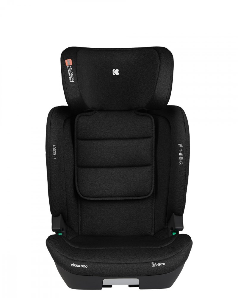 KikkaBoo Scaun auto cu isofix i-Scout Black i-SIZE 100-150 cmSPS-sistem de protectie impact lateralspatar reglabil in 4 pozitiitetiera reglabila in 10 pozitiiconectori isofix telescopici cu sistem vizual verificare