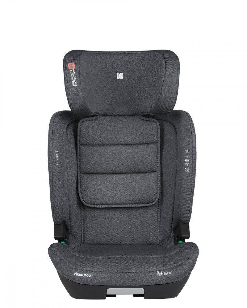 KikkaBoo Scaun auto cu isofix i-Scout Dark Grey i-SIZE 100-150 cmSPS-sistem de protectie impact lateralspatar reglabil in 4 pozitiitetiera reglabila in 10 pozitiiconectori isofix telescopici cu sistem vizual verificare
