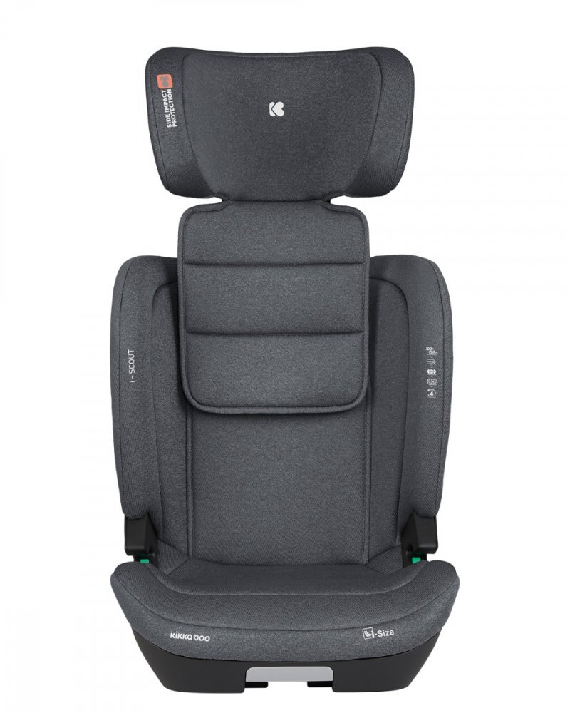 KikkaBoo Scaun auto cu isofix i-Scout Dark Grey i-SIZE 100-150 cmSPS-sistem de protectie impact lateralspatar reglabil in 4 pozitiitetiera reglabila in 10 pozitiiconectori isofix telescopici cu sistem vizual verificare