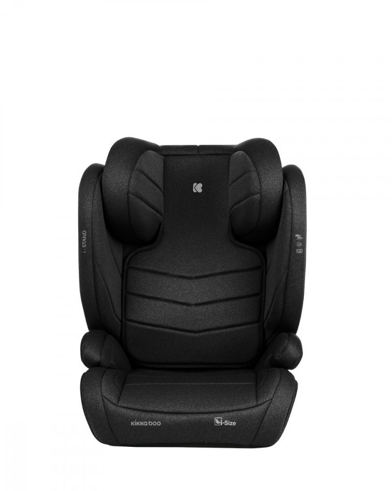 KikkaBoo Scaun auto cu isofix i-Stand Black 100-150 cmcertificare I-Size tetiera reglabila in 13 pozitii tetiera cu spuma de memoriehusa detasabila