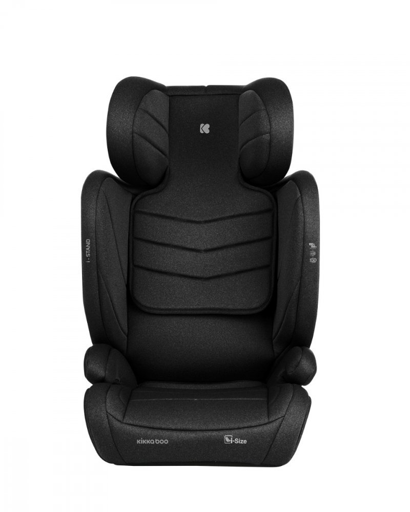 KikkaBoo Scaun auto cu isofix i-Stand Black 100-150 cmcertificare I-Size tetiera reglabila in 13 pozitii tetiera cu spuma de memoriehusa detasabila