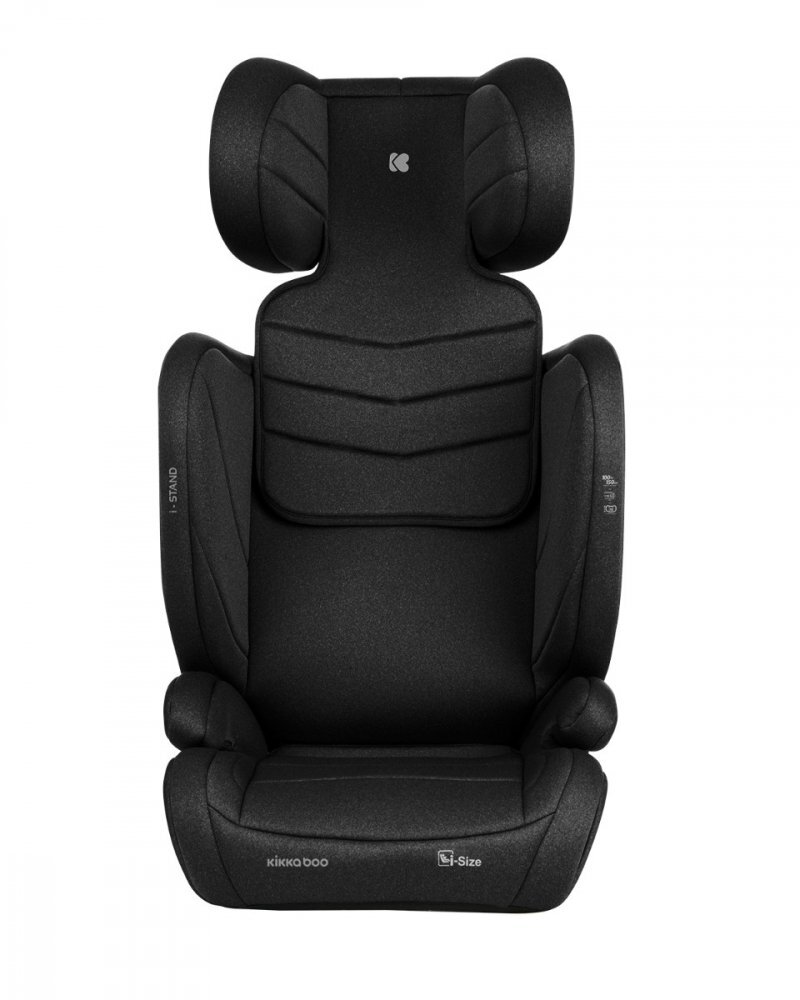 KikkaBoo Scaun auto cu isofix i-Stand Black 100-150 cmcertificare I-Size tetiera reglabila in 13 pozitii tetiera cu spuma de memoriehusa detasabila