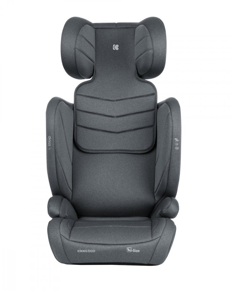 KikkaBoo Scaun auto cu isofix i-Stand Dark Grey 100-150 cmcertificare I-Size tetiera reglabila in 13 pozitii tetiera cu spuma de memoriehusa detasabila