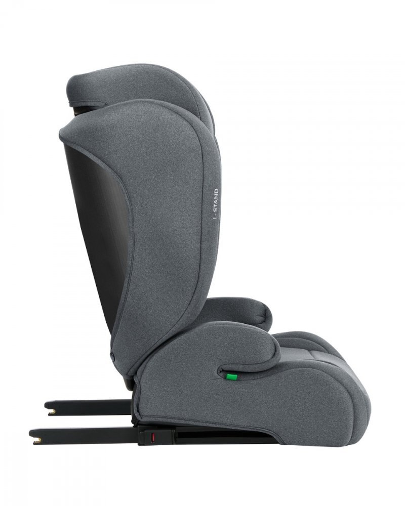 KikkaBoo Scaun auto cu isofix i-Stand Dark Grey 100-150 cmcertificare I-Size tetiera reglabila in 13 pozitii tetiera cu spuma de memoriehusa detasabila