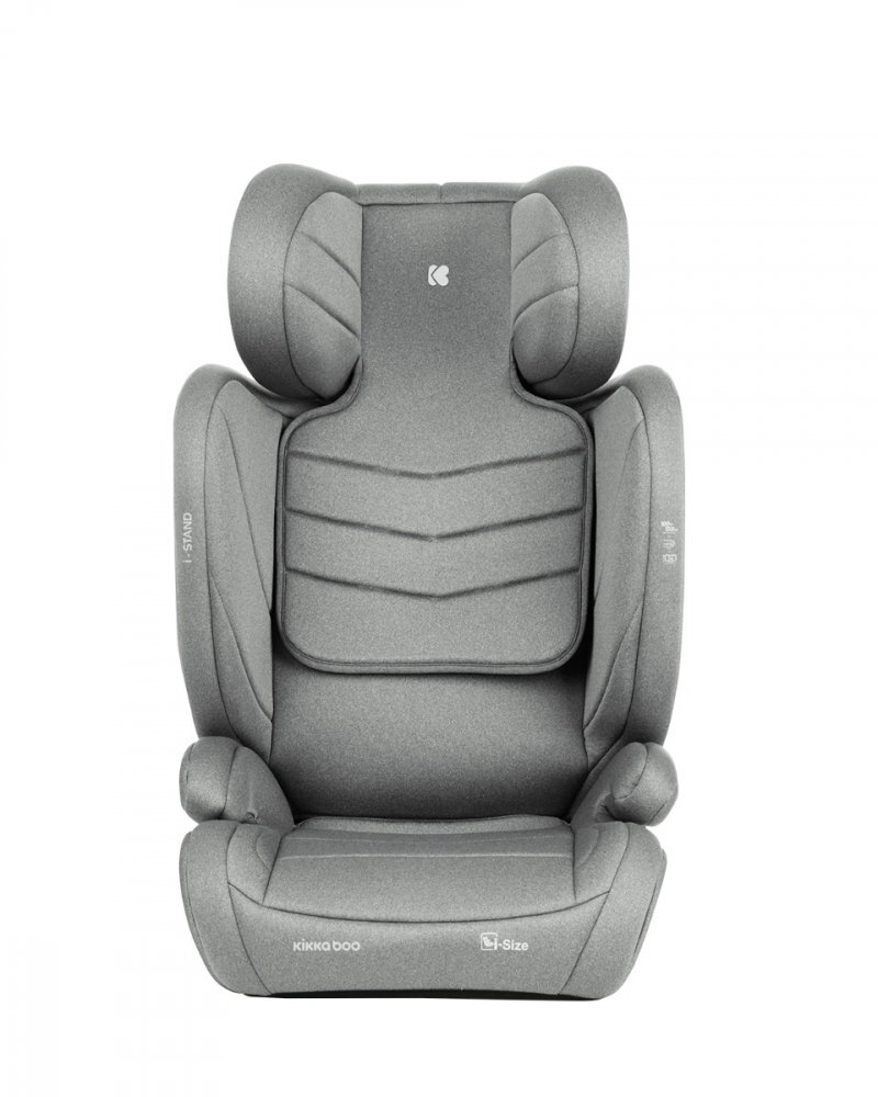 KikkaBoo Scaun auto cu isofix i-Stand Light Grey 100-150 cmcertificare I-Size tetiera reglabila in 13 pozitii tetiera cu spuma de memoriehusa detasabila