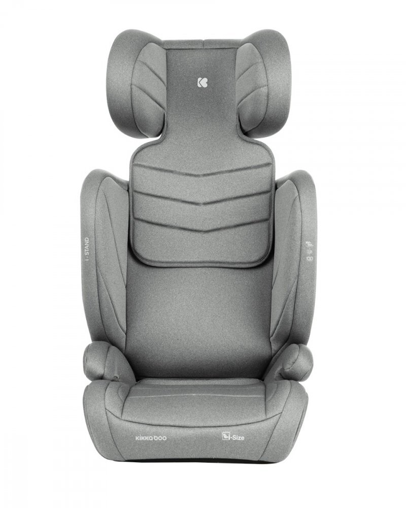 KikkaBoo Scaun auto cu isofix i-Stand Light Grey 100-150 cmcertificare I-Size tetiera reglabila in 13 pozitii tetiera cu spuma de memoriehusa detasabila