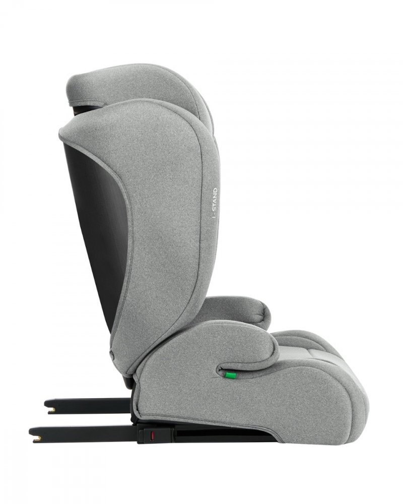 KikkaBoo Scaun auto cu isofix i-Stand Light Grey 100-150 cmcertificare I-Size tetiera reglabila in 13 pozitii tetiera cu spuma de memoriehusa detasabila